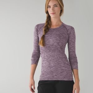 Lululemon Swiftly Tech Long Sleeve Crew Heathered Black Cherry 8 shirt top